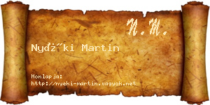 Nyéki Martin névjegykártya